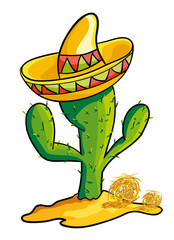 Cactus and Sombrero