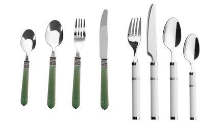 Cutlery set with Fork, Knife and Spoon isolated