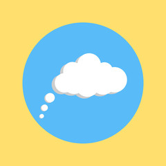 communication cloud on yellow-blue background