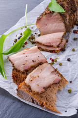 bacon with pepper honey crust
