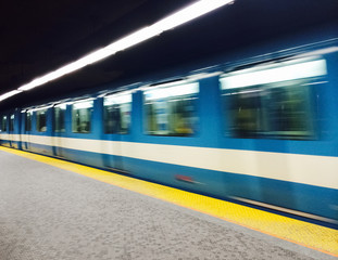 Subway train in Montreal