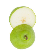 sliced ​​pear isolated on white background
