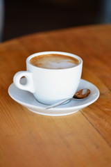 Coffee. Cappuccino. Cup of Cappuccino or Latte Coffee