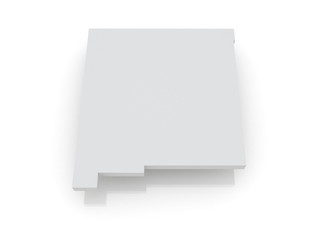 Three-dimensional map of New Mexico. USA.