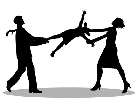 coppia che litiga per la custodia dei figli
