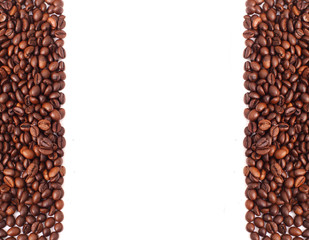 Coffee beans on white background