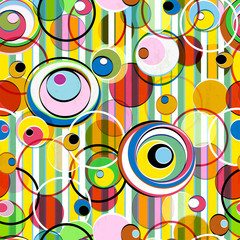 Naklejki  żywe kolory w jednolitym wzorze, kółka + paski
