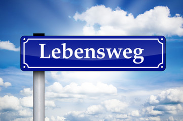 Schild Antik mit Lebensweg