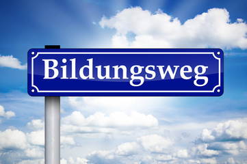 Schild Antik mit Bildungsweg