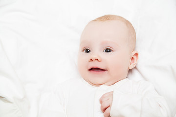 Bright closeup portrait of adorable baby