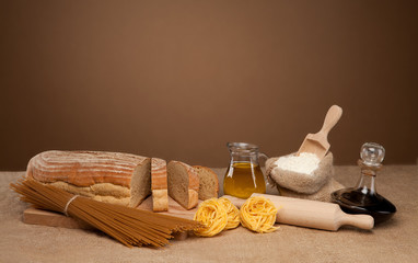 bread, pasta and flour