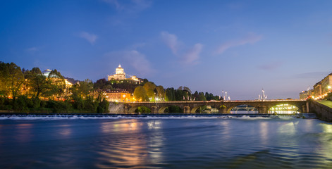 Fototapeta na wymiar Turin (Torino), River Po and Murazzi