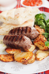 Kebab, minced meat skewer