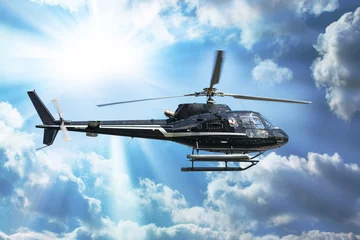 Deurstickers Helikopter voor sightseeing © dade72