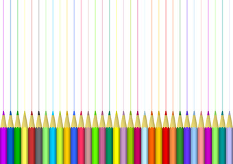Background with colored pencils
