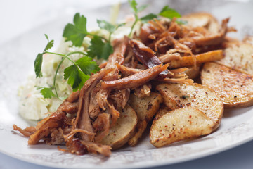 Pulled pork with roasted potato
