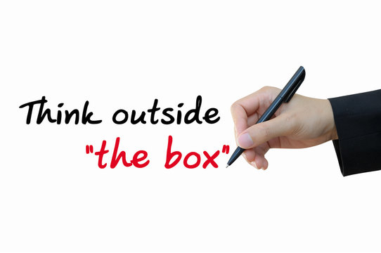 Think outside box, initiative idea for business concept