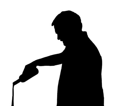 recommend clip art: Man Silhouette Stubby European Pouring Drink Out of Bottle