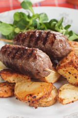 Kebab, minced meat skewer