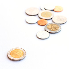 Finances THAI Coins isolated on white background