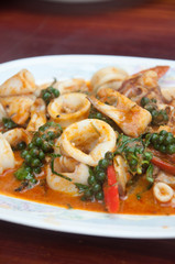 Thai Food Spicy Squid Curry