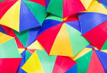 Colorful close up abstract of umbrella