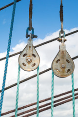 Elements of equipment of a sailing cruise ship
