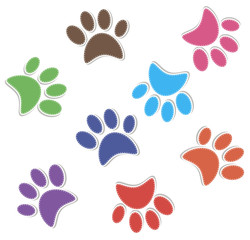 Animal paw prints icons with shadow effect