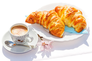 Coffee and croissants