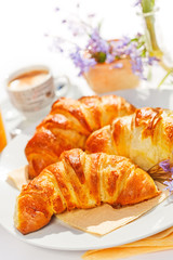 Croissants on plate