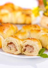 Meat stuffed crescent roll