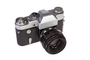 Fototapeta premium Old retro 35mm film camera soviet