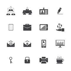 Black and White Business and office icons set.Vector eps 10