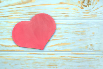 Heart on the background of wooden slats