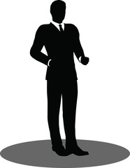 business people standing silhouette