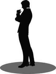 business people standing silhouette