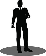 business people standing silhouette