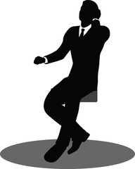 business people on phone sitting silhouette