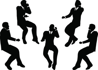 business people on phone sitting silhouette