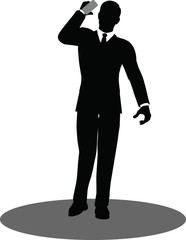 business people on phone standing silhouette