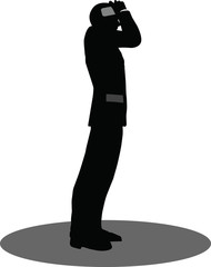 business people on phone standing silhouette