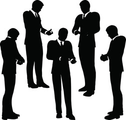 business people on phone standing silhouette