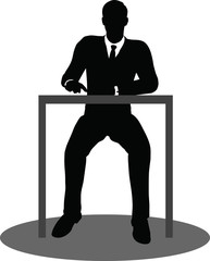 business people meeting sitting silhouette