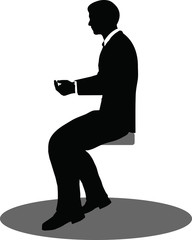 business people meeting sitting silhouette