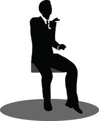 business people meeting sitting silhouette