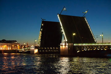 Fototapeta na wymiar Bascule bridge in Saint Petersburg