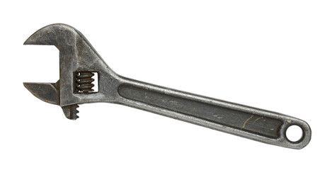 Adjustable wrench.