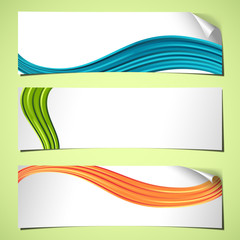 banners curled wave white