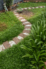 Obraz premium walk way in back yard garden 