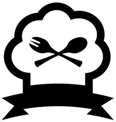 chef hat icon with spoon and fork